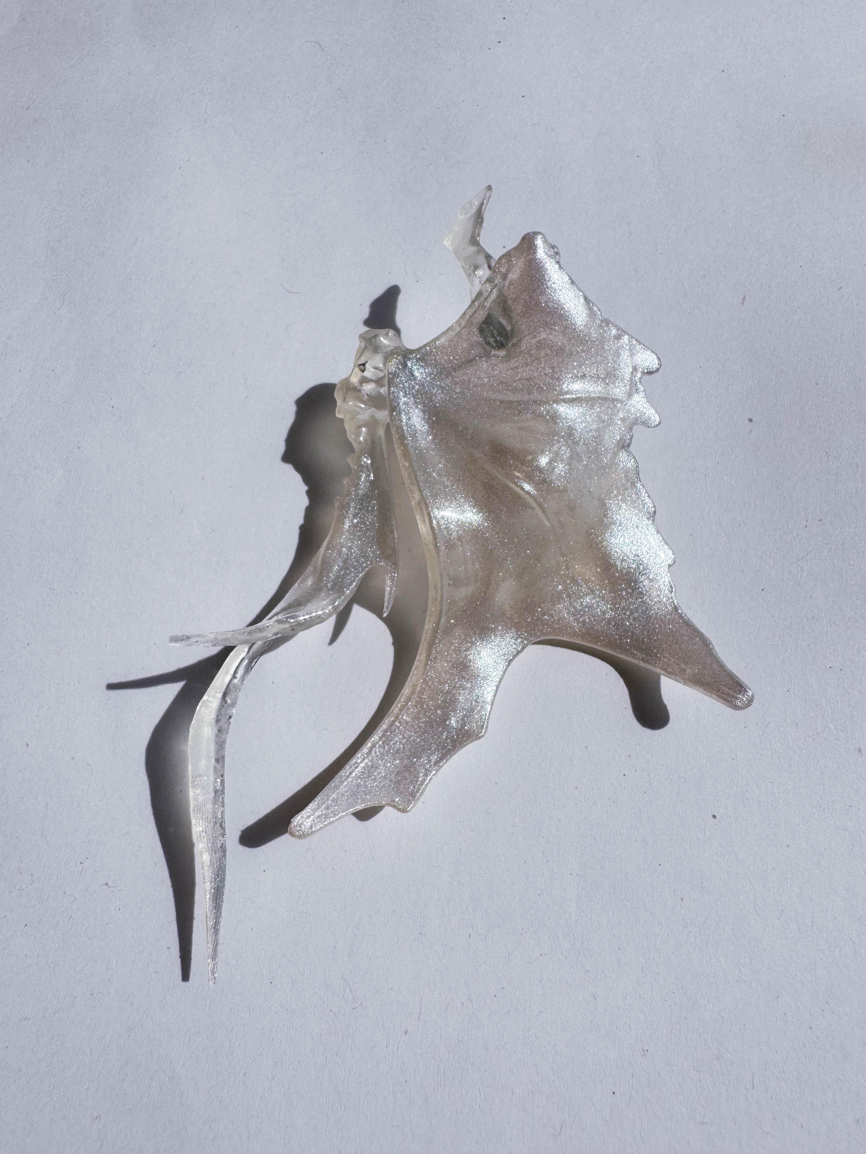 SkateFish Earrings I  – Lunar White