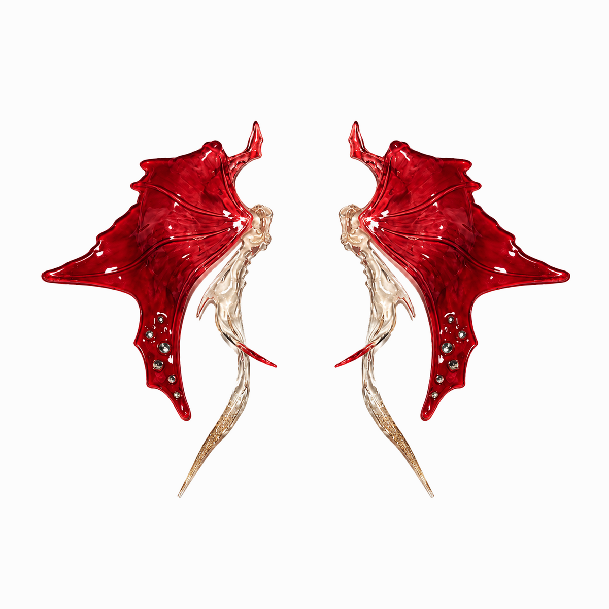 SkateFish Earrings – Vermilion Gold (Limited Edition)