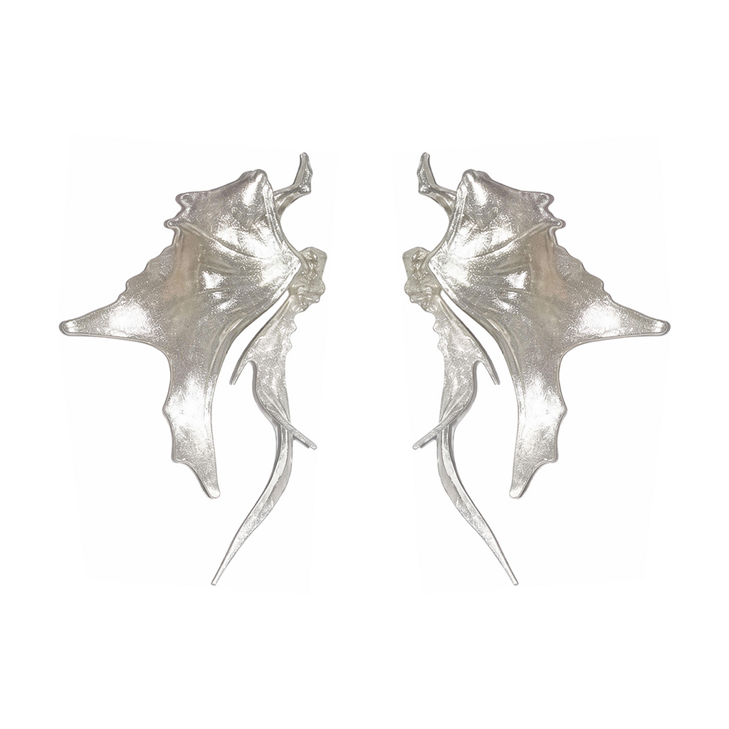 SkateFish Earrings I  – Lunar White
