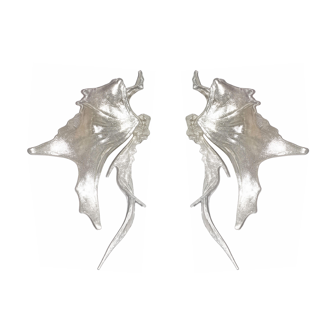 SkateFish Earrings I  – Lunar White