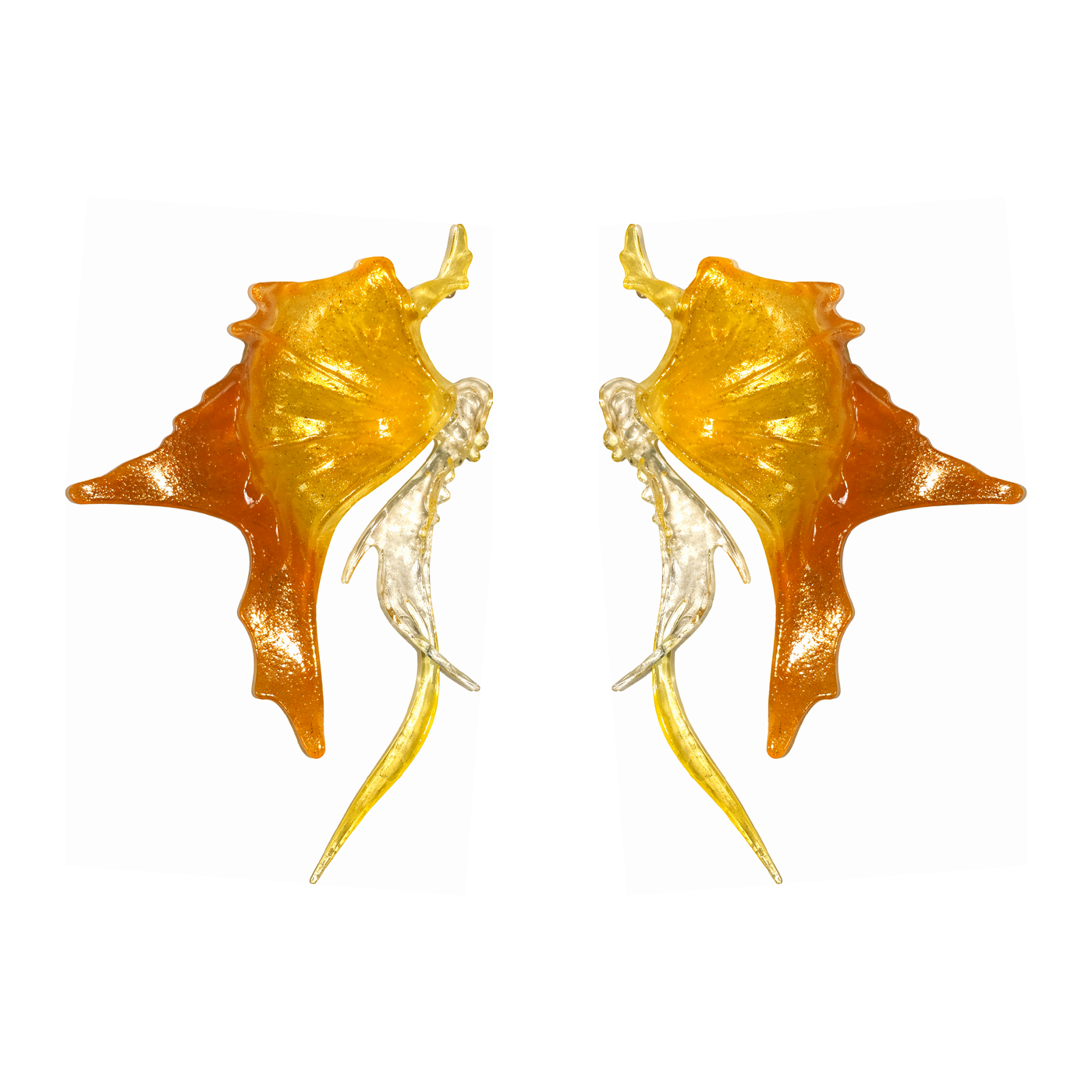 SkateFish Earrings I  – Spiced honey